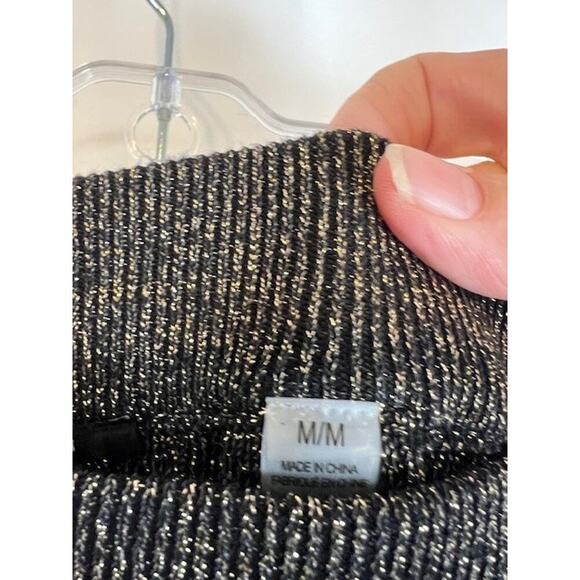 NWT Tahari Black Shimmer Metallic Pleated Midi Skirt Size M - Picture 8 of 9